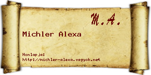 Michler Alexa névjegykártya